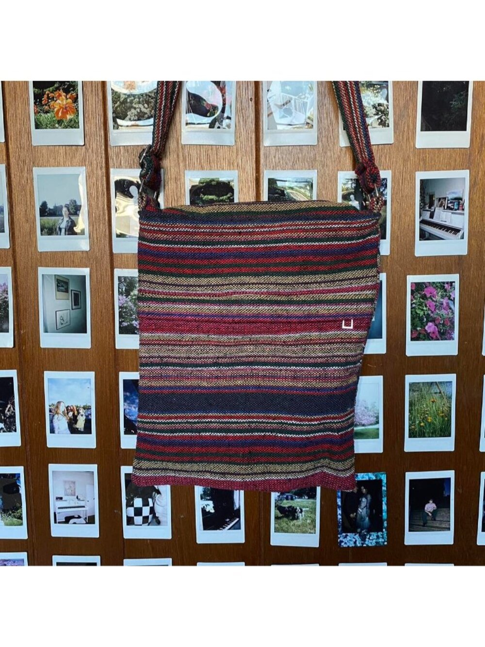 Multicolor striped baja bag